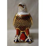 A Royal Crown Derby Desk Weight as a Bald Eagle, silver stopper, 17cm high
