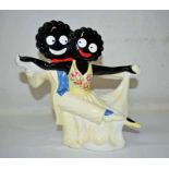 A Carlton Ware novelty Teapot modelled as a Dancing Golly couple, gold backstamp and marked '