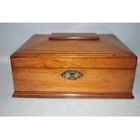 A 19th century satinwood Trinket Box, rectangular form with hinged lid enclosing a removable tray,