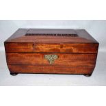 A 19th century mahogany Trinket Box, rectangular form, hinged lid with central rectangular