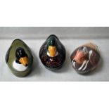 Michael Caugant, a small collection of three Pate Tureens as Ducks, 20cm long to 25cm long (3)