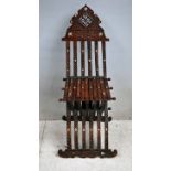 An eastern mother of pearl inlaid Savonarola style folding Chair, X pattern, 42cm high