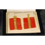 A pair of 18ct gold and coral drop Earrings for pierced ears