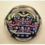 A Whitefriars Glass Millefiore Paperweight, limited edition commemorating 1977 Silver Jubilee, seven