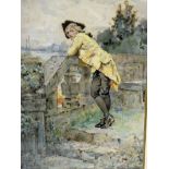 Henry John Yeend King (1855-1924) Well Dressed Young Man leaning on a Balustrade, signed