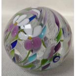 A Michael James Hunter Twists Glass Studio Paperweight, limited edition 5 of 20, twisted canes and