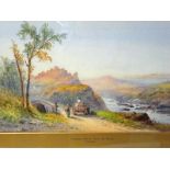 F Catano (19th/20th century) A Ruined Castle South of France signed watercolour, 30cm by 50cm and
