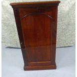 A Victorian mahogany floor standing Collectors Cabinet, moulded edge top above single arch top panel