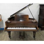 A rosewood cased Baby Grand Piano by John Broadwood and Sons London, on heavy turned legs and