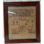 A William IV Sampler by Margaret Whittingdale aged 9 years 1830 Kirkby Lonsdale with religious