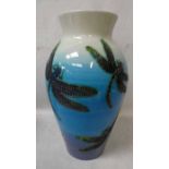 Sally Tuffin Dennis China Works, a large baluster Vase, tubeline decorated with dragonflies on a