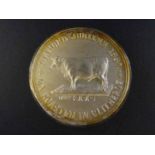 A Victoria 1897 Diamond Jubilee Commemorative Silver Medal celebrating Ox Roasted in Clitheroe, in