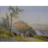 F Catano (19th/20th century) A Ruined Castle South of France signed watercolour, 30cm by 50cm and