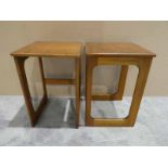 A pair of 1970's teak Occasional Tables, square top G plan style, 52cm high by 36cm by 34cm