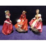 Three Royal Doulton Figurines: Christmas Morn HN1992, Southern Belle HN2229 and Louise HN3207 (3)