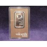 A Valcambi Suisse Platinum Bullion Bar 31.1g, 999.5 in plastic capsule