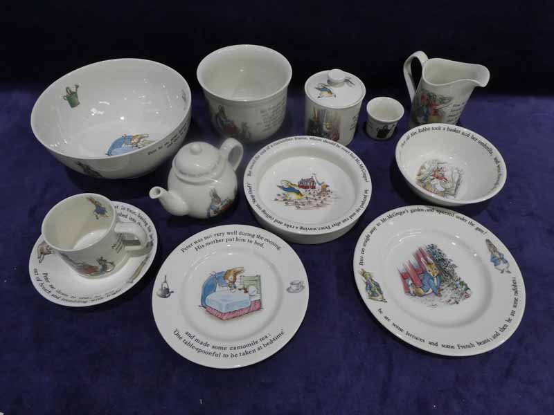 Twelve items of Wedgwood Peter Rabbit Children's Tableware