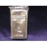 An Umicore Silver Bullion Bar, 1000g Feinsilber, 999 number 485626