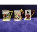 Three Crown Devon and other musical John Peel jugs, each 15.5cm high (3)