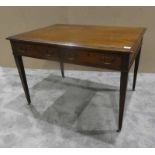 A mid 19th century mahogany Library Table on square tapered legs and two drawers, by Maple & Co
