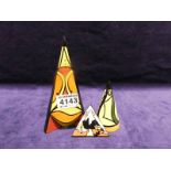 Two Lorna Bailey Sugar Casters: a rare Rocket Shape number 6 of 6, 17cm tall and a Conical model