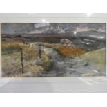 Joseph Pighills (British 1902-1984) A Moorland Track in Bronte Country Near Far Intake, watercolour,