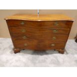 A good 19th century George IV mahogany Chest of Drawers, serpentine front with canted corners,