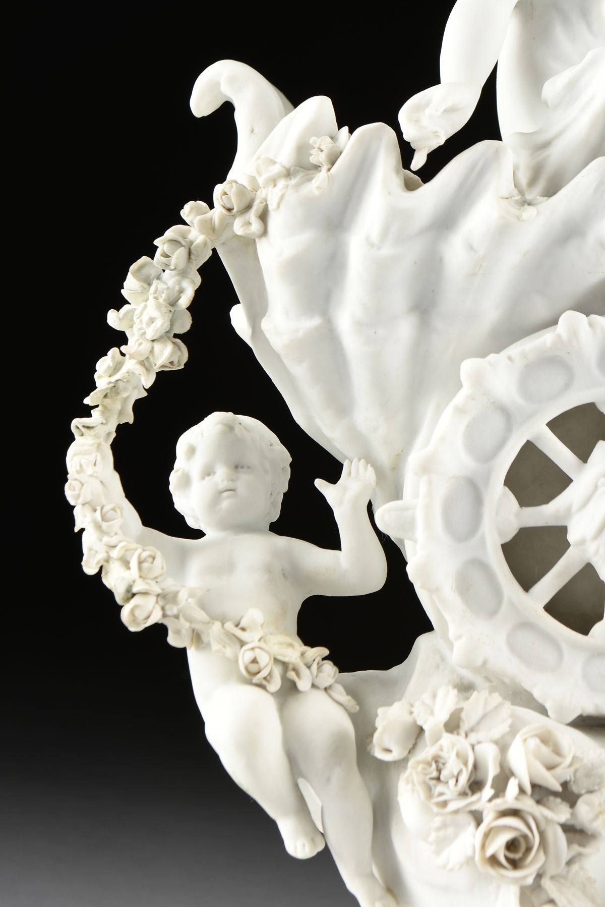 A BAROQUE REVIVAL BISQUE PORCELAIN FIGURAL GROUPING, "Allegory of Spring," POSSIBLY GERMAN, LATE - Image 3 of 11