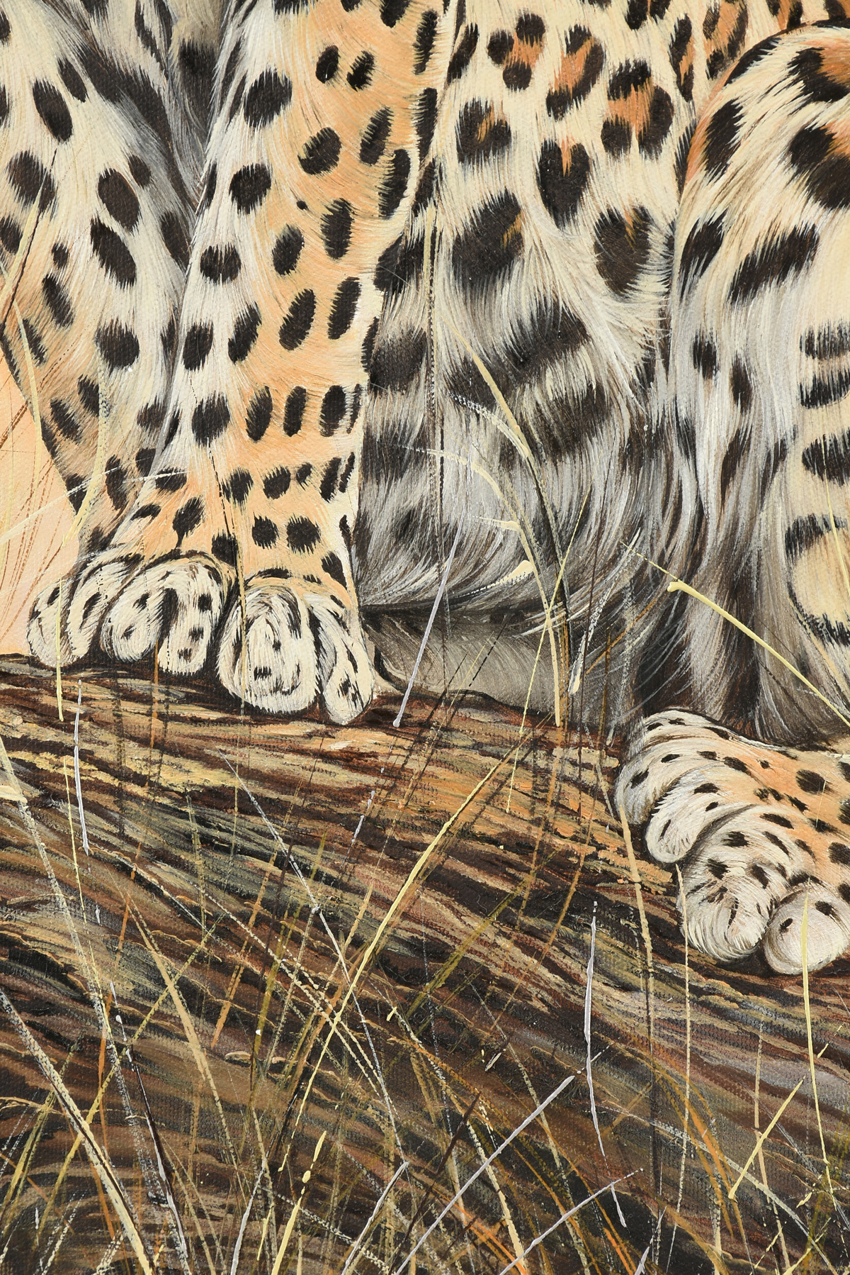 JIRI MILOUSHEVA (20th Century) A PAINTING, "Cheetah," 1990, oil on canvas, signed L/R and dated, " - Image 5 of 12
