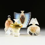 FOUR FRENCH LALIQUE PERFUME BOTTLES FROM THE FLACON COLLECTION, PARIS, 20TH/21ST CENTURY, "Les