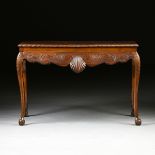 AN AMERICAN CHIPPENDALE CARVED MAHOGANY CONSOLE TABLE, LATE 18TH CENTURY, the rectangular top