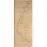 AN ANTIQUE EARLY AMERICAN MAP, "Mississippi River from Iberville to Yazous," 1779, hand colored
