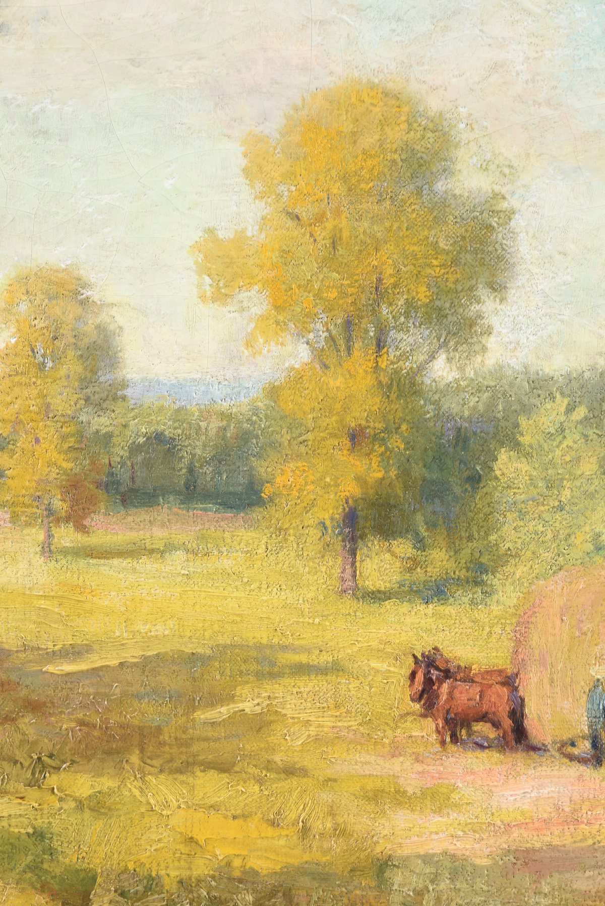 JAMES GOODWIN MCMANUS (American 1882-1958) A PAINTING, "Haystack and Horses in Hockanum Meadows, - Image 5 of 11