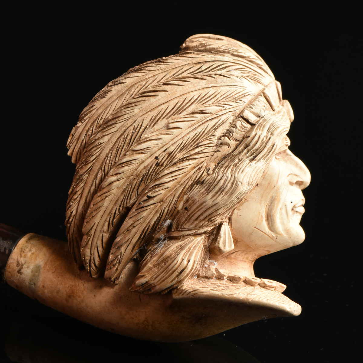 TWO MEERSCHAUM PORTRAIT TOBACCO PIPES, LATE 19TH/EARLY 20TH CENTURY, carved in the form of a - Image 8 of 9