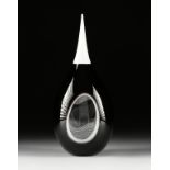 NANCY CALLAN (American b. 1964) A CONTEMPORARY BLOWN GLASS VASE, 2001, black, white and clear glass,