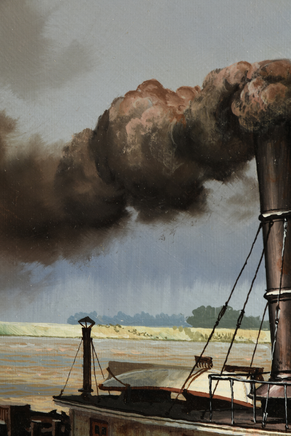 JAMES L. KENDRICK III (American/Louisiana 1946-2013) A PAINTING, "Steam Tug Laurel," 1986, oil on - Image 7 of 14