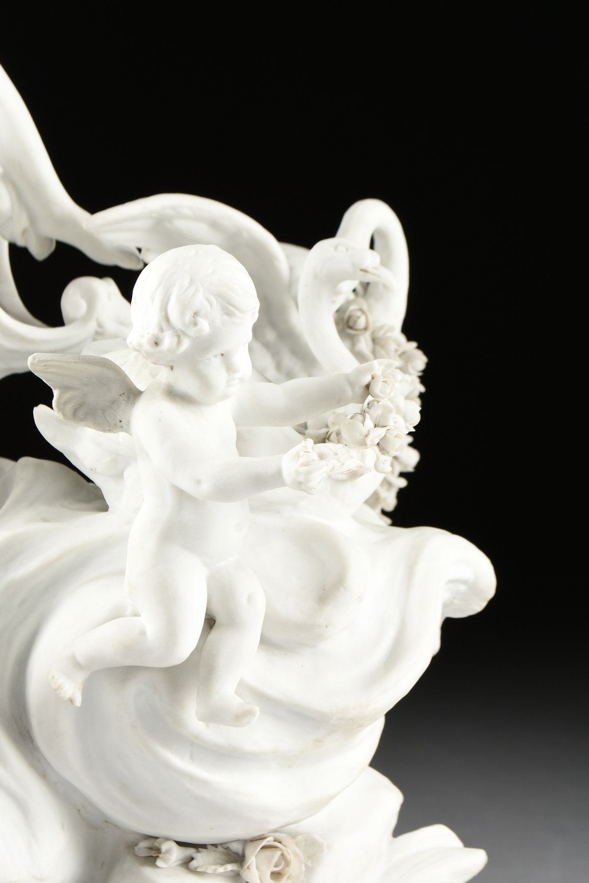 A BAROQUE REVIVAL BISQUE PORCELAIN FIGURAL GROUPING, "Allegory of Spring," POSSIBLY GERMAN, LATE - Image 5 of 11
