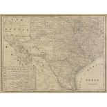 A VINTAGE MAP, "Texas," CIRCA 1890, engraving on paper, a page fragment from an atlas, plate 68,