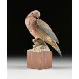 JAMES E. HAZELEY (American 1934-2013) A WOOD SCULPTURE, "Mourning Dove (Zenaida Macroura), 1989,