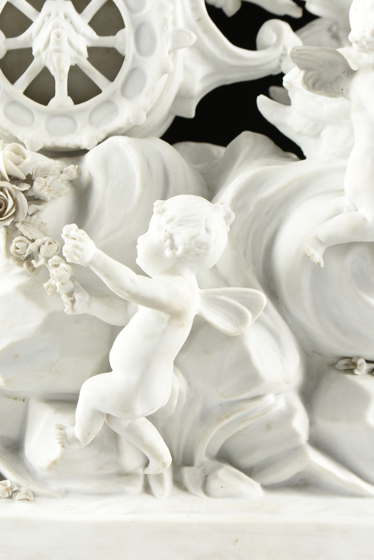 A BAROQUE REVIVAL BISQUE PORCELAIN FIGURAL GROUPING, "Allegory of Spring," POSSIBLY GERMAN, LATE - Image 4 of 11
