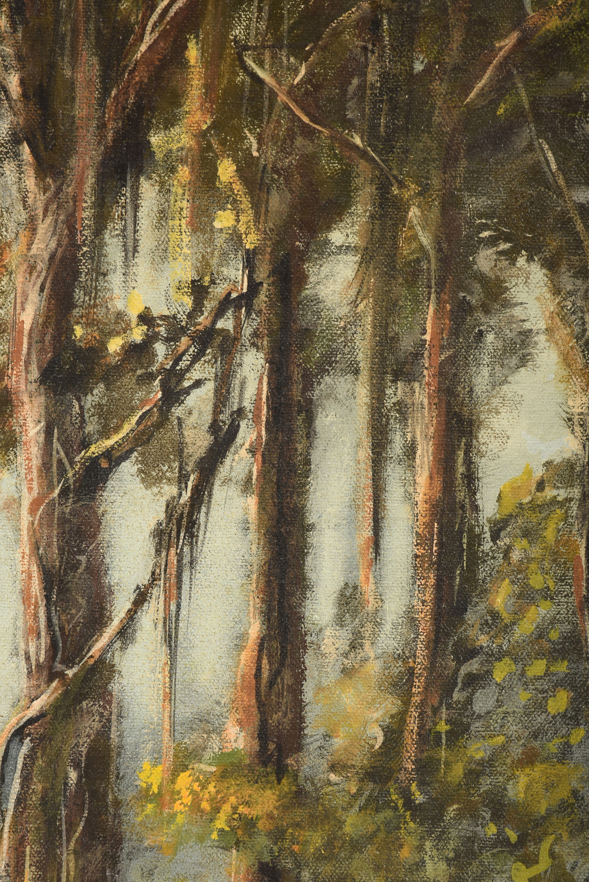 S.S. FISHER (American 20th Century) A PAINTING, "Sunlight in the Deep Swamp," oil on canvas, - Image 10 of 14