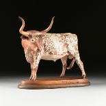 RONALD REED (American 20th Century) A SCULPTURE, "Texas Longhorn Bull," hand carved and painted