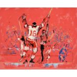 LEROY NEIMAN (American 1921-2012) A PRINT, "Hockey, Henry Bauchez," color serigraph on cream