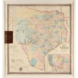 AN ANTEBELLUM MAP, "J. De Cordova's Map of the State of Texas," NEW YORK, 1856, hand colored