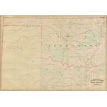 AN ANTIQUE AMERICAN RECONSTRUCTION ERA MAP, "Indian Territory and Texas, Northwest Portion," 1874,