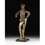 LEROY NEIMAN (American 1921-2012) A BRONZE SCULPTURE, "Harlequin,"1983, cold painted bronze with