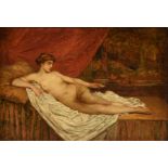 GEORGE ADOLPHUS STOREY (English 1834-1919) A PAINTING, "Reclining Nude," oil on canvas, signed in