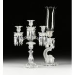 A GROUP OF TWO BACCARAT CRYSTAL CANDLESTANDS , ETCHED AND MOLDED MARKS, 20TH CENTURY, comprising