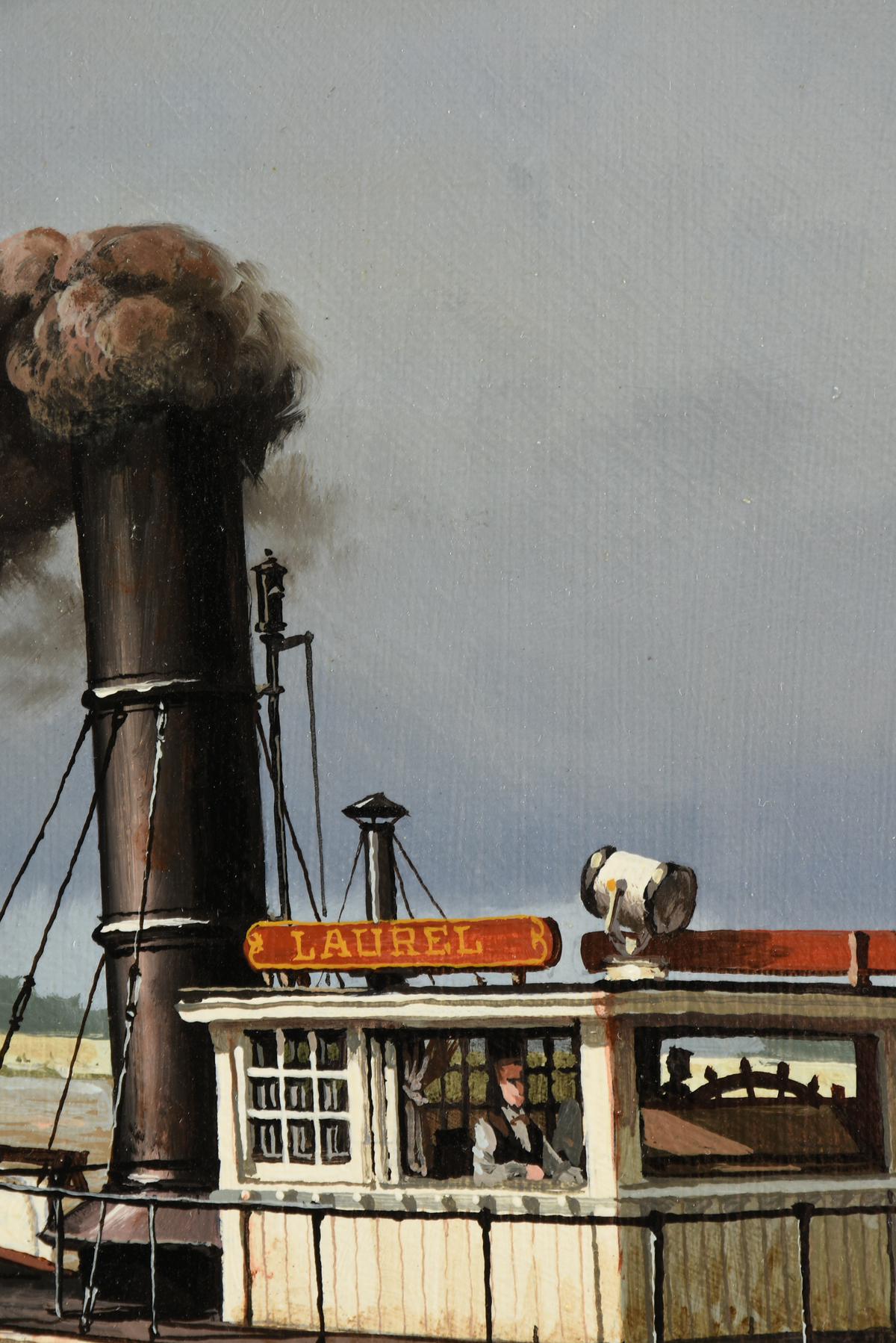 JAMES L. KENDRICK III (American/Louisiana 1946-2013) A PAINTING, "Steam Tug Laurel," 1986, oil on - Image 8 of 14