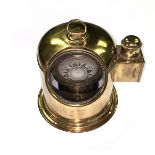 AN ITALIAN BRASS YACHT BINNACLE AND COMPASS, BY SALMIERI, GENOA, EARLY 20TH CENTURY, the circular